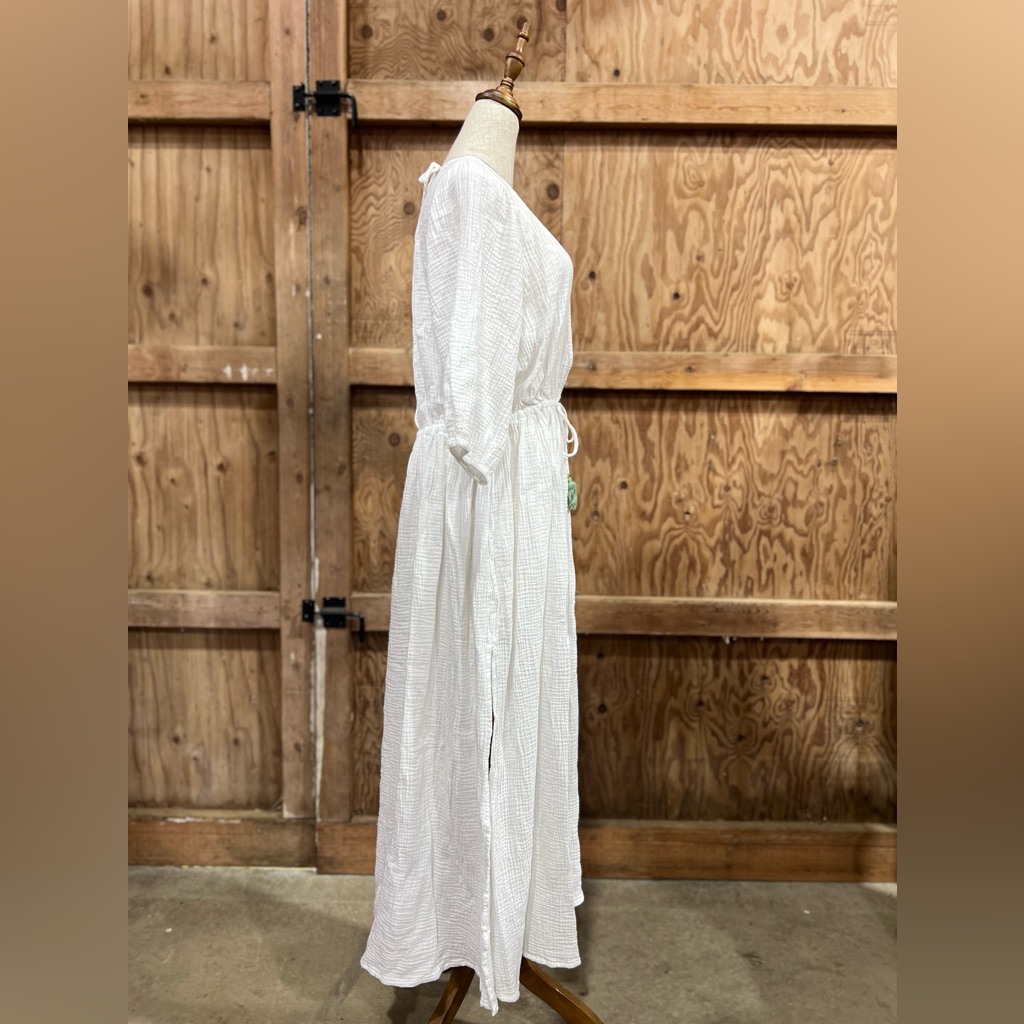 Bird & Knoll Alejandra Maxi Dress Gauzy Resortwear Vacation Lougewear Size Large — image 4 of 8